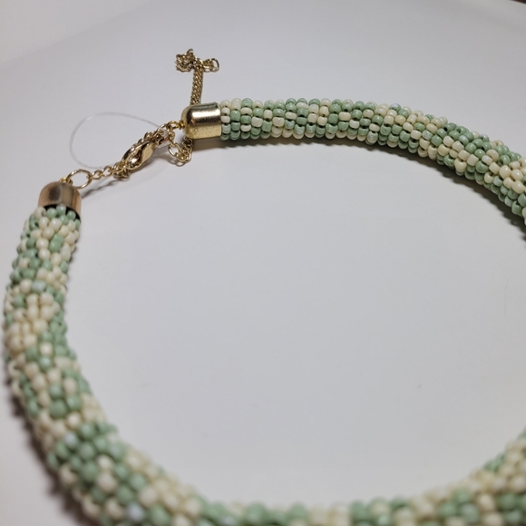 NWOT Free People Diving in Choker in Green Beige - Picture 3 of 3